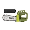 Sun Joe 9-amp 14-inch Electric Handheld Chainsaw with blade cover.