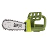 Angled view of the Sun Joe 9-amp 14-inch Electric Handheld Chainsaw.
