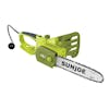 Left-angled view of the Sun Joe 9-amp 12-inch Electric Chain Saw.