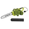Sun Joe 9-amp 12-inch Electric Chain Saw with blade cover.