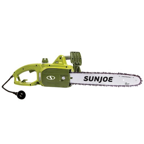 Right-side view of the Sun Joe 9-amp 14-inch Electric Chain Saw.