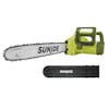 Sun Joe 14-amp 18-inch Electric Chain Saw with blade cover.