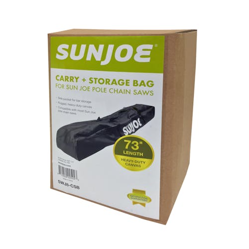 Packaging for the Sun Joe Carry and Storage Bag for Pole Chain Saw.
