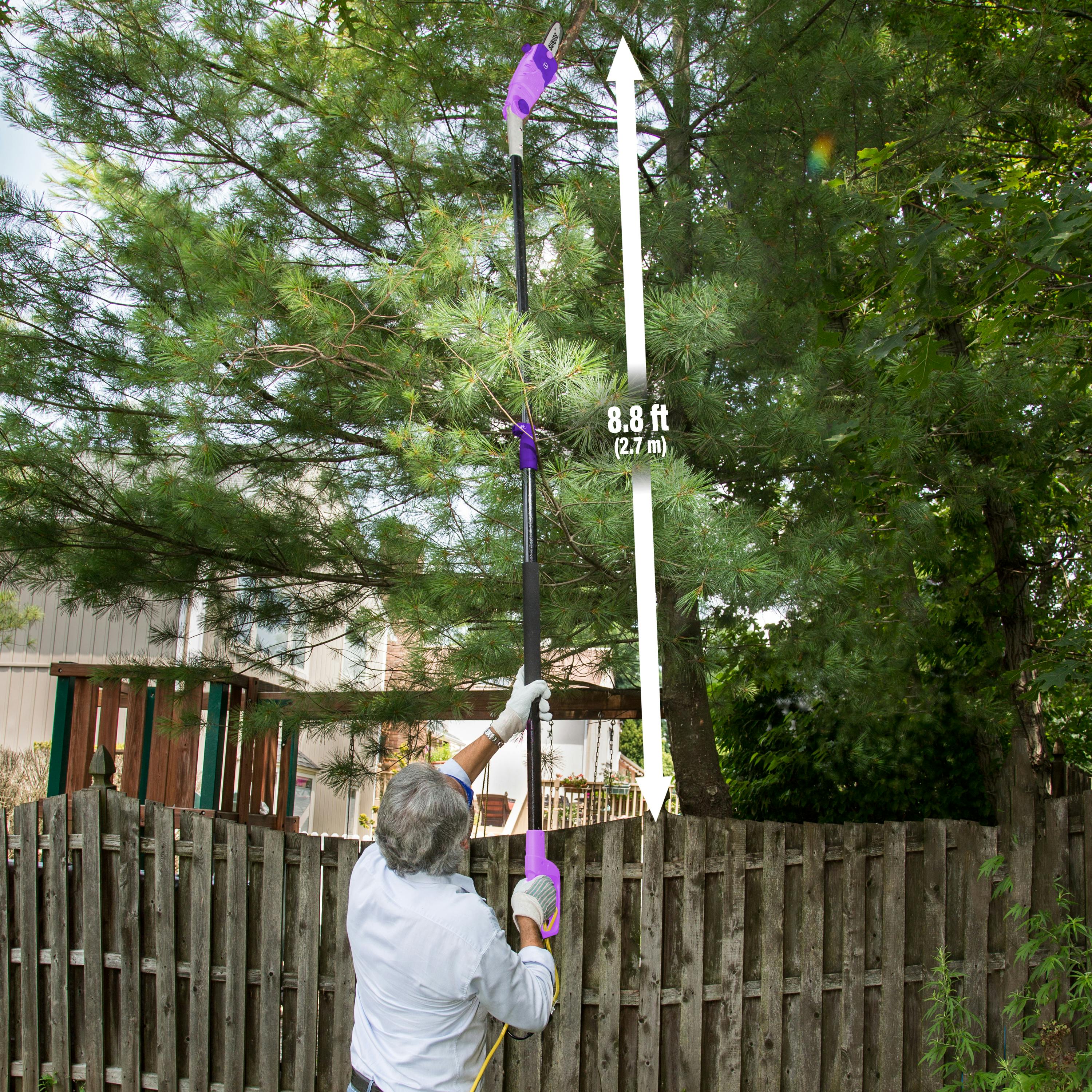 Houseofrd Com Mowers Outdoor Power Tools Patio Lawn Garden Sun Joe 10 Inch 8 0 Amp Electric Multi Angle Pole Chain Saw Swj803e Prp Purple