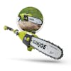 Sun Joe multi-angle pole chain saw with inset image of product in use