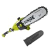 Sun Joe 8-amp 10-inch Electric Multi-Angle Pole Chain Saw with blade cover.