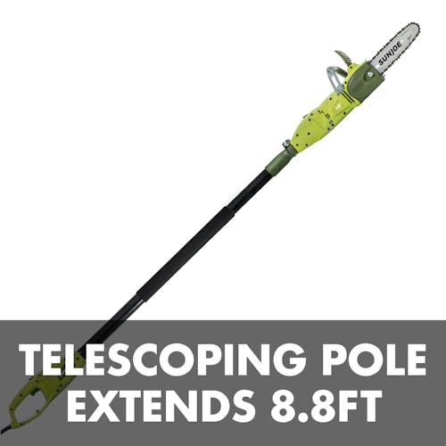 Telescoping pole extends 8.8 feet.