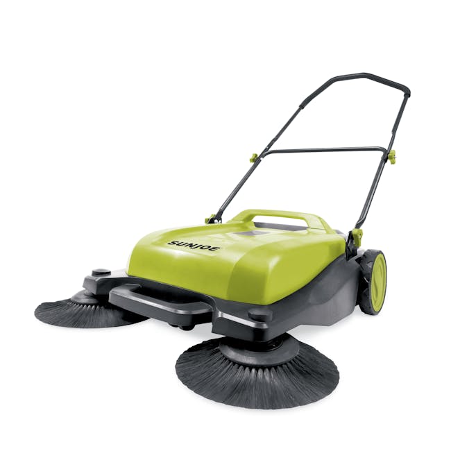 Sun Joe Push Driven Twin Brush Hard Surface Debris Sweeper.