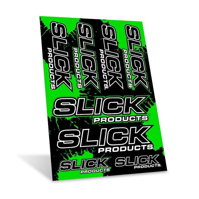 Slick Products Vinyl and UV Coated Sticker Sheet Decals.