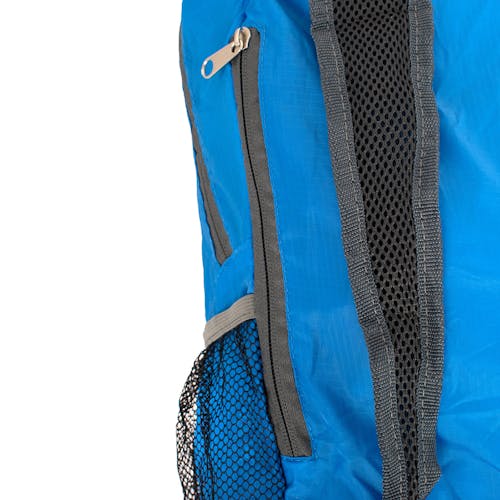 Close-up of the zippered side pocket.