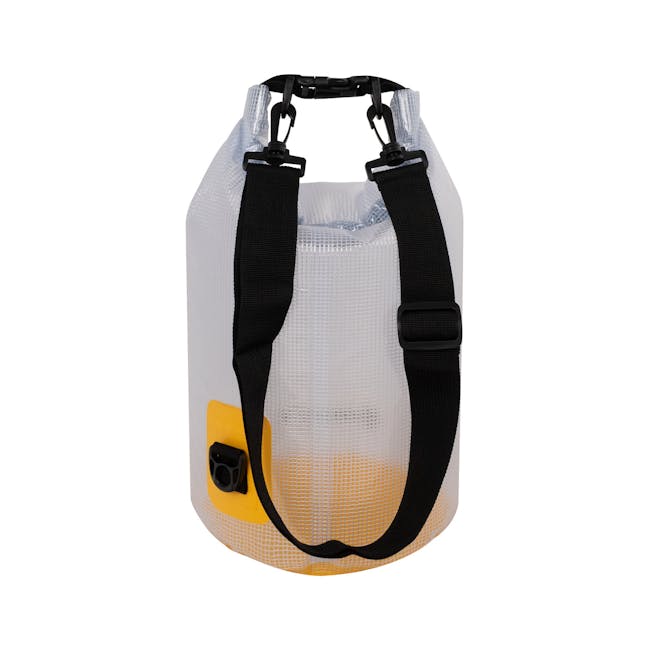 TrailGear 10-liter yellow transparent dry bag.