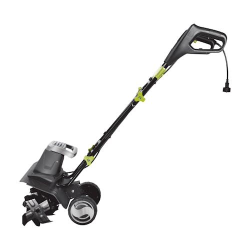Left-side view of the Sun Joe 13.5-amp 16-inch Elite Electric Tiller and Cultivator.