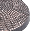 Close-up of the wicker pattern design on the umbrella base.
