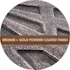 Bronze and gold powder coated finish.