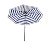 Bliss Outdoors 9-foot blue and white striped patio umbrella.