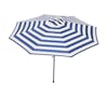 Top view of the 9-foot blue and white striped patio umbrella.