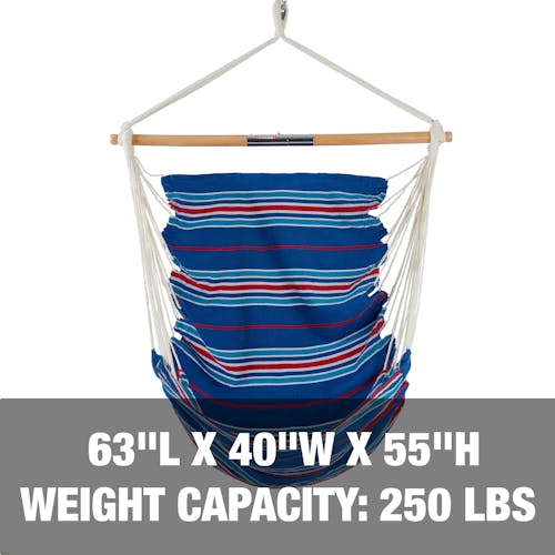Weight capacity and size of bliss hammocks fabric hanging chair