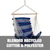 blended cotton material and polyester makeup of bliss hammock fabric hanging chair