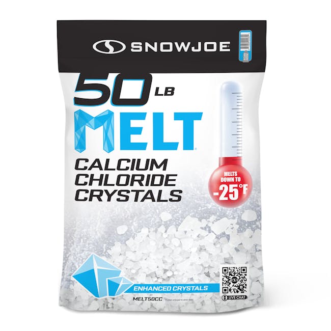 Snow Joe 50-pound bag of Calcium Chloride Crystals Ice Melter.
