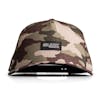 Front view of the Slick Products One-size-fits-all camo snapback hat.