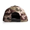 Rear view of the Slick Products One-size-fits-all camo snapback hat.