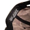 Close-up of the Slick Products tag inside the One-size-fits-all camo snapback hat.