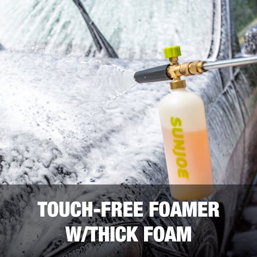 Touch-free foamer with thick foam.