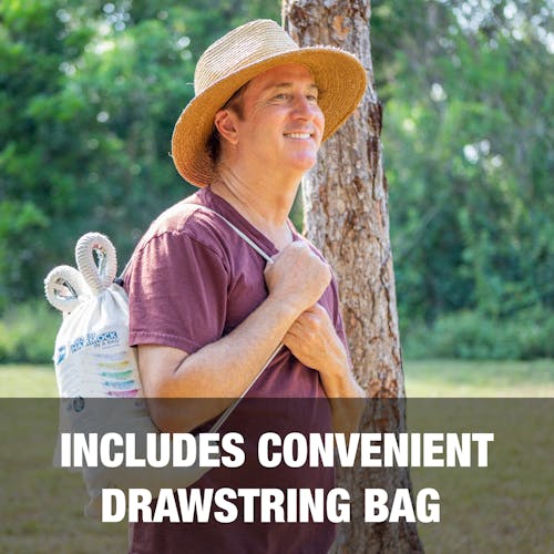 Includes convenient drawstring bag.