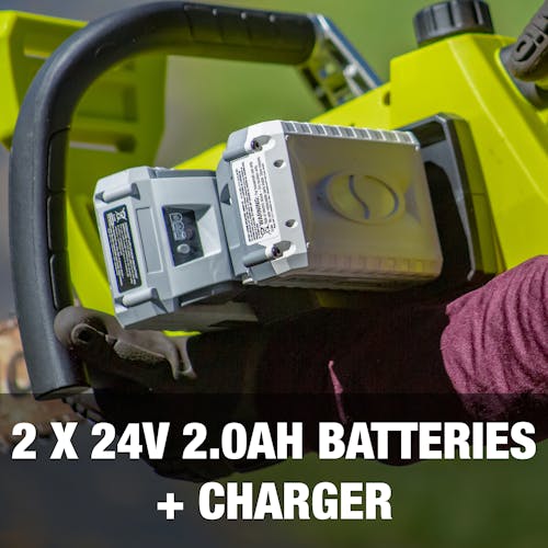 Two 24-volt 2.0-Ah lithium-ion batteries and charger.
