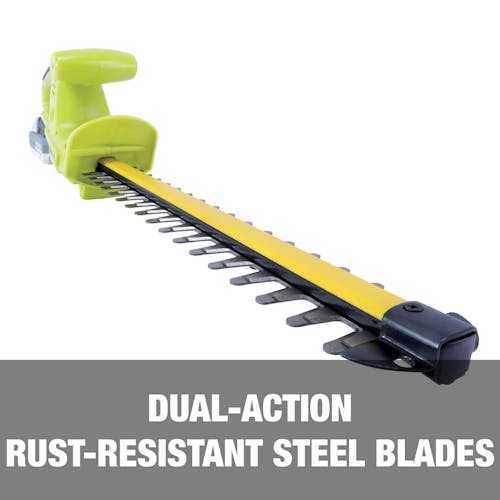 Dual-action rust-resistant steel blades.