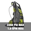 250 PSI max and 1.8 GPM max.