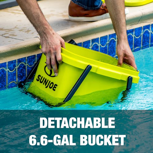 Detachable 6.6 gallon bucket.
