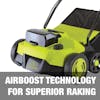 Airboost technology for superior raking.