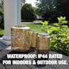 Waterproof: IP44 rated for indoor and outdoor use.