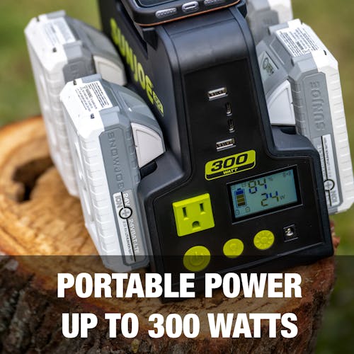 Portable power up to 300 watts.