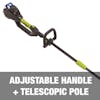 Adjustable handle and telescopic pole.