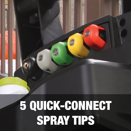 5 quick-connect spray tips.