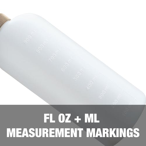 Fluid ounce and millimeter measurement markings.