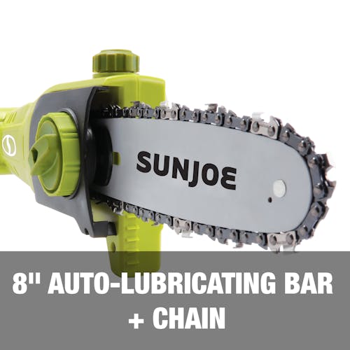 8-inch auto-lubricating bar and chain.