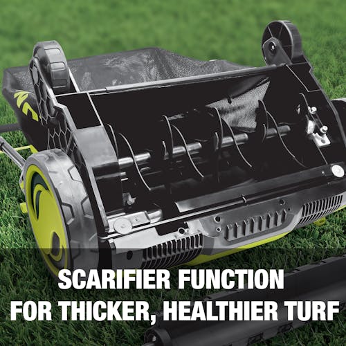 Scarifier function for thicker, healthier turf.