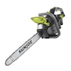 Right-angled view of the Sun Joe 100-volt 18-inch Cordless Brushless Handheld Chainsaw.