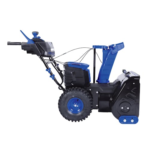 Right-side view of the Snow Joe 100-volt 24-inch Cordless Dual-Stage Snow Blower.
