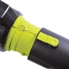 Close-up of the tube releasing button on the Sun Joe 100-volt Cordless Turbo Jet Fan Blower.