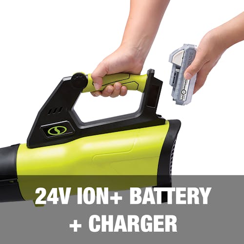 24-volt lithium-ion battery and charger.