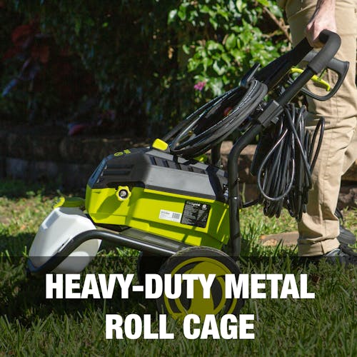 Heavy-duty metal roll cage.