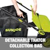 Detachable thatch collection bag.