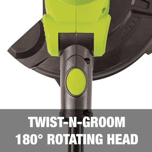 Twist-n-groom 180-degree rotating head.