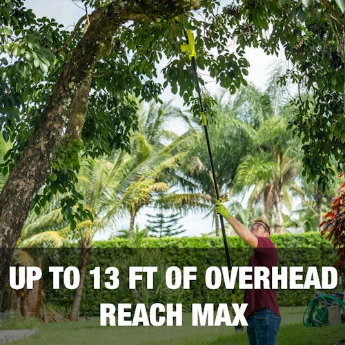 Up to 13 feet of overhead reach max.