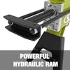 Powerful hydraulic ram.