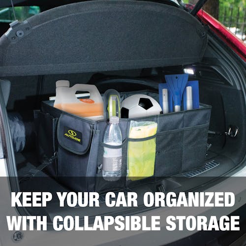 Keep your car organized with collapsible storage.